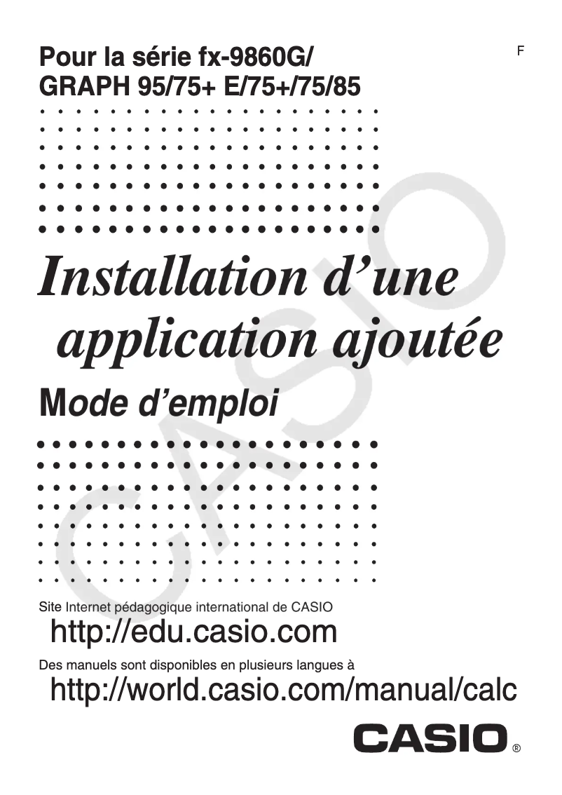 Página 1 del manual Guía de instalación Casio FX-9860G