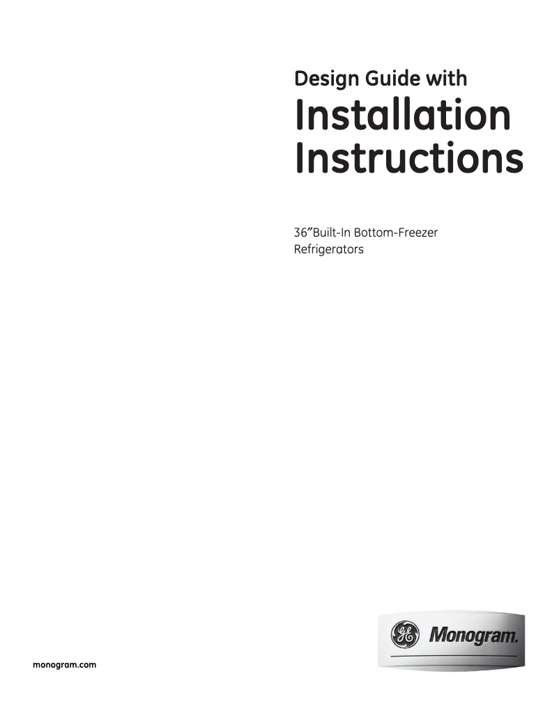 Page n°1 - Guide d'installation GE ZIC360NRLH