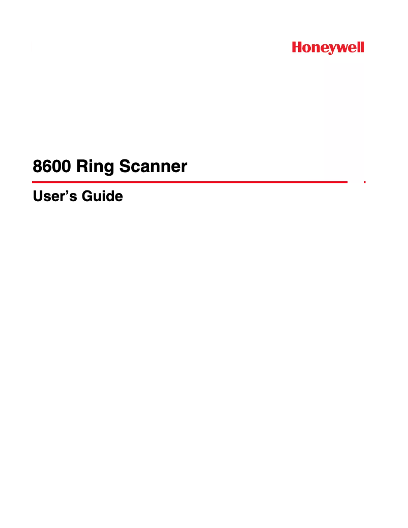 Page n°1 - Manuel utilisateur Honeywell 8600