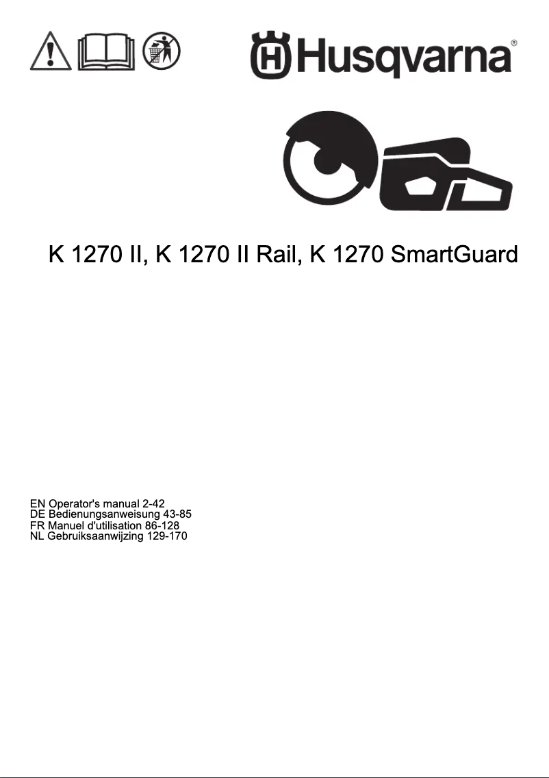 Page 1 de la notice Manuel utilisateur Husqvarna K 1270 II Rail