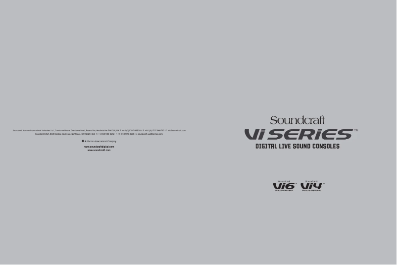 Page n°1 - Manuel utilisateur Soundcraft Vi6