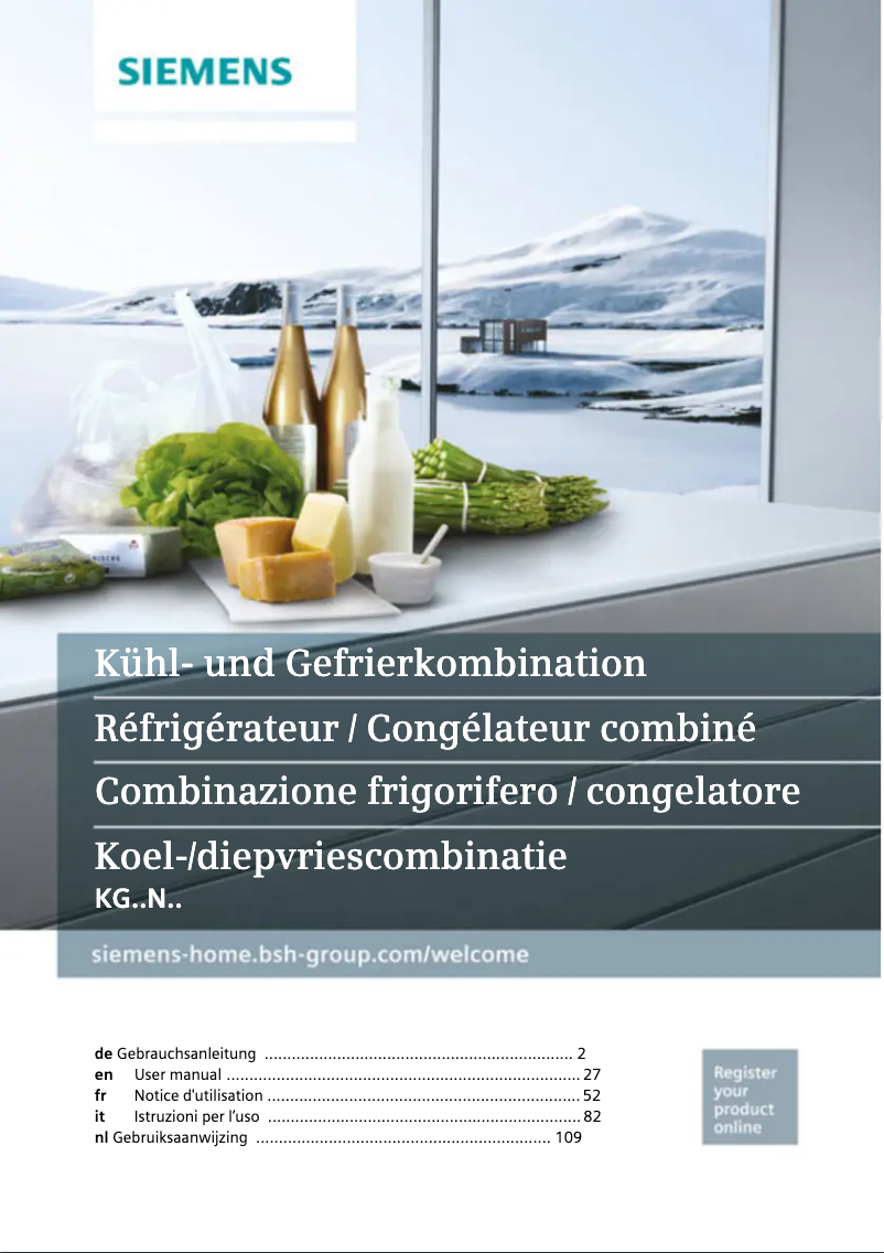 Image de la première page du manuel de l'appareil iQ300 KG36NXI35