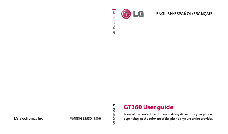 Página 1 del manual Manual de usuario LG GT360