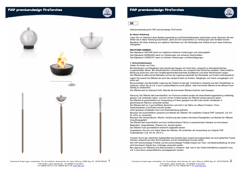 Page n°1 - Manuel utilisateur Fiap FireBowl