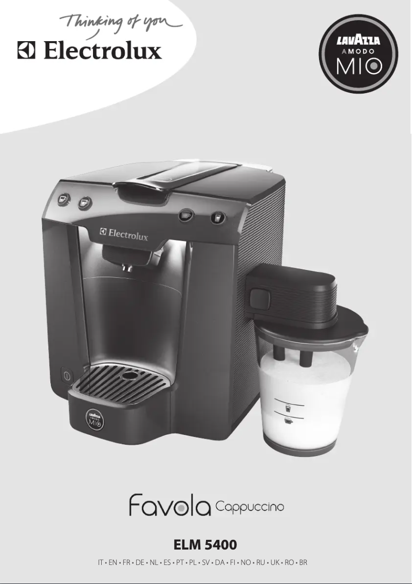 Image de la première page du manuel de l'appareil Lavazza A Modo Mio Favola Cappuccino ELM 5400
