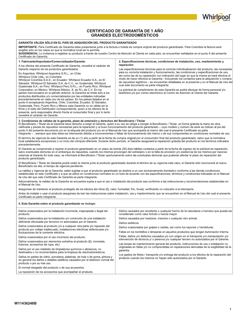 Page n°1 - Informations de garantie GE GDT635HSRSS