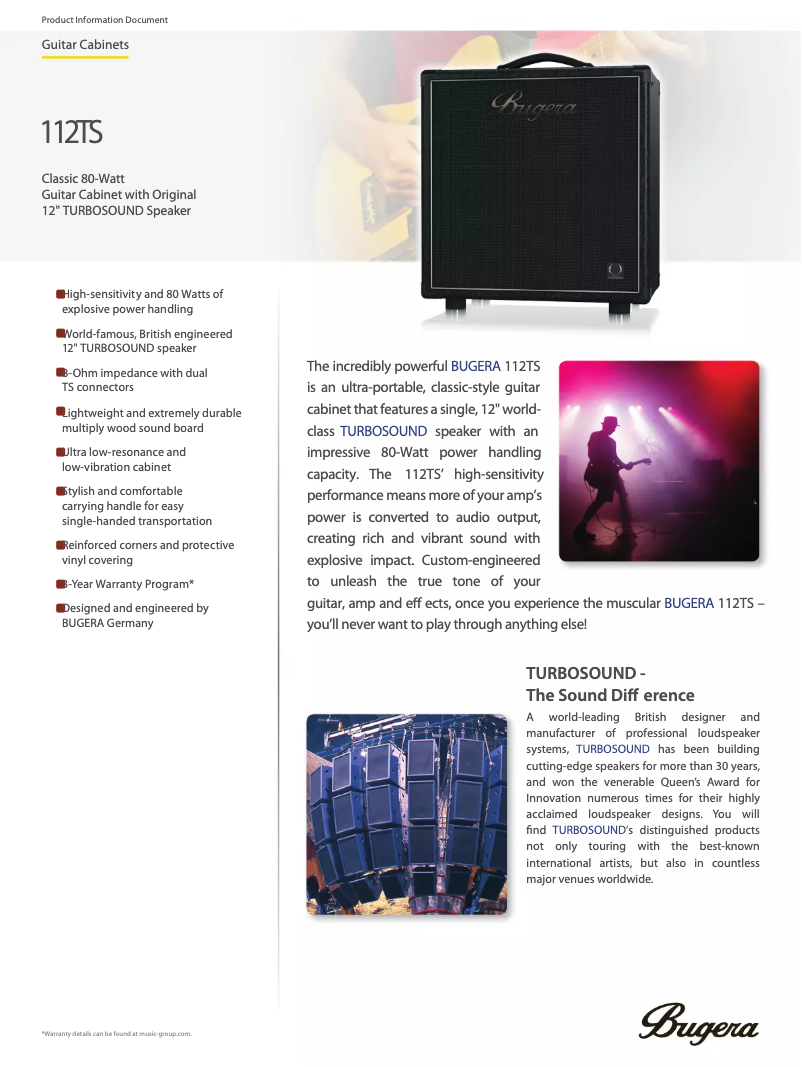 Page n°1 - Fiche technique Bugera 112TS