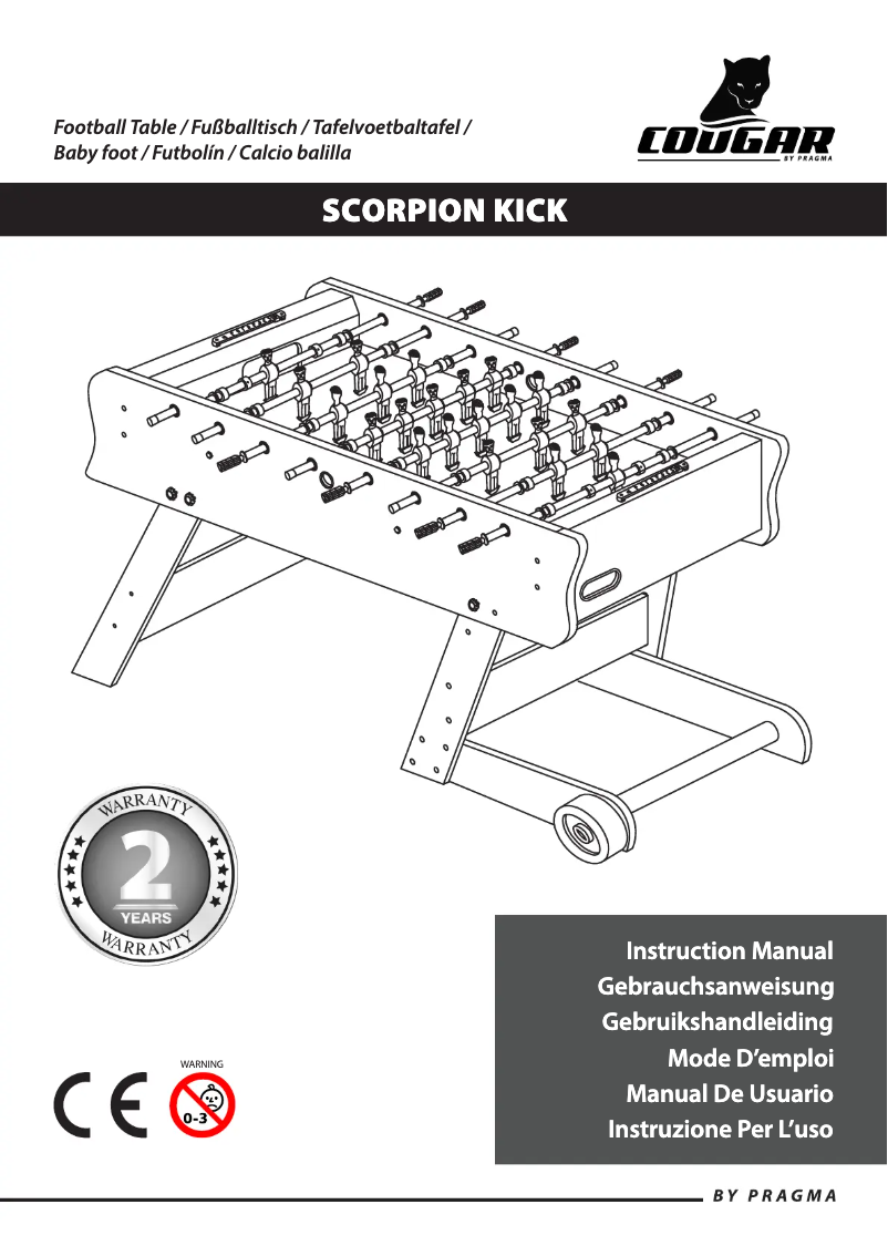 Page 1 de la notice Manuel utilisateur Cougar Scorpion Kick folding Football Table Black