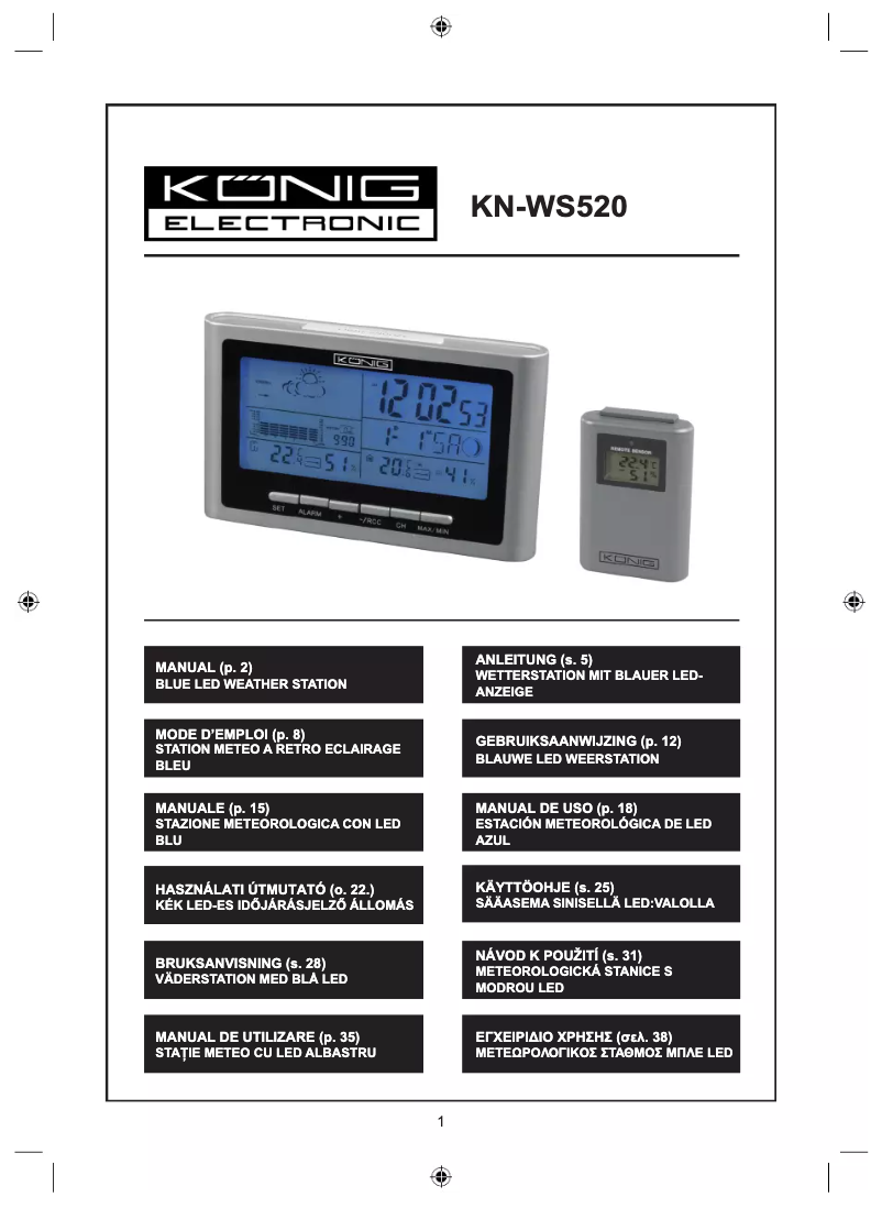 Página 1 del manual Manual de usuario Konig KN-WS520