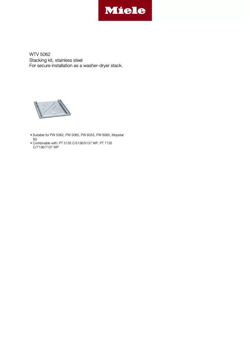 Page n°1 - Manuel utilisateur Miele WTV 5062