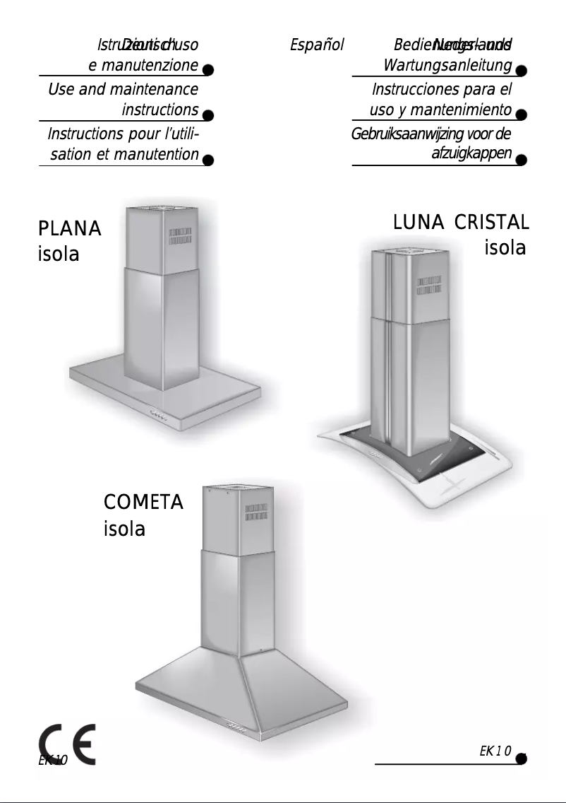 Imagen de la primera página del manual del dispositivo EK-10 COMETA isola