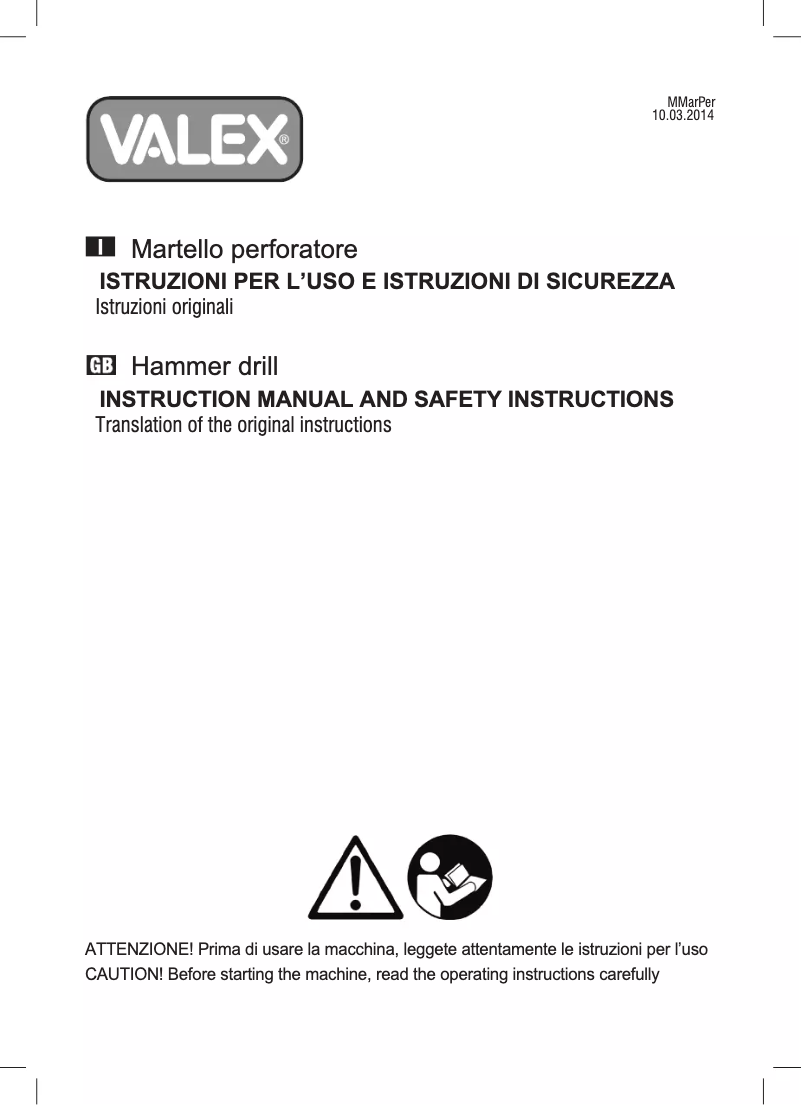 Page 1 de la notice Manuel utilisateur Valex Hammer 6050