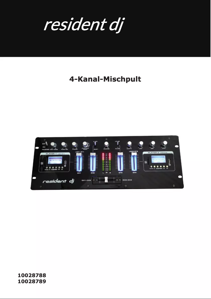 Page 1 de la notice Manuel utilisateur Resident DJ DJ405USB-BK