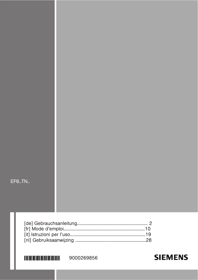 Page 1 de la notice Manuel utilisateur Siemens EF675TN11D