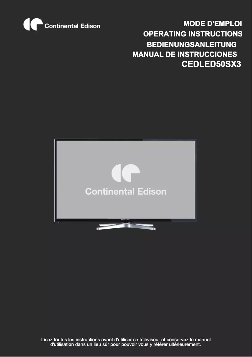 Page 1 of the manual User Manual Continental Edison CEDLED50SX3