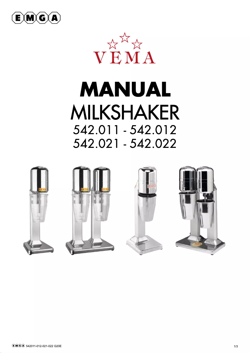 Page n°1 - Manuel utilisateur Vema 542012