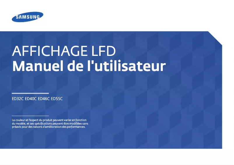 Image de la première page du manuel de l'appareil SyncMaster ED55C