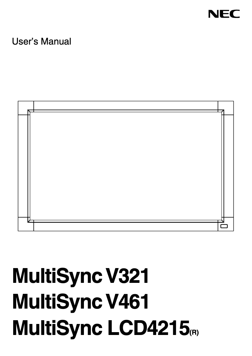 Page 1 de la notice Manuel utilisateur NEC MultiSync LCD4215