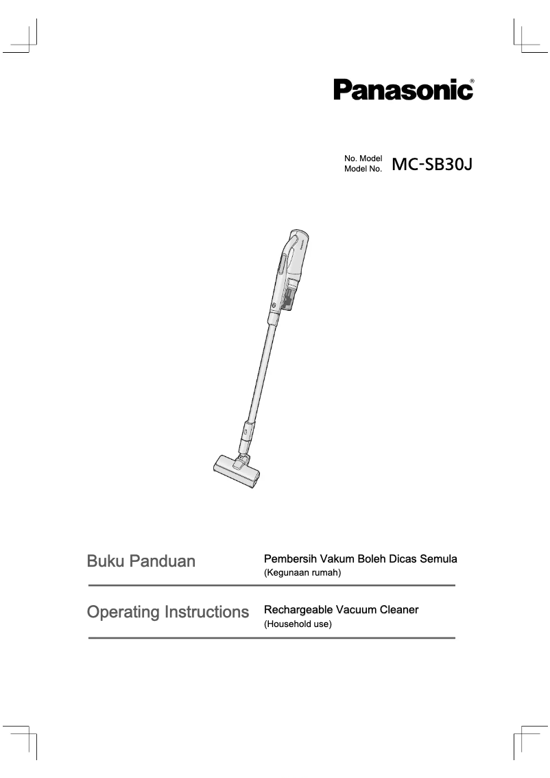 Page 1 de la notice Manuel utilisateur Panasonic MC-SB30J