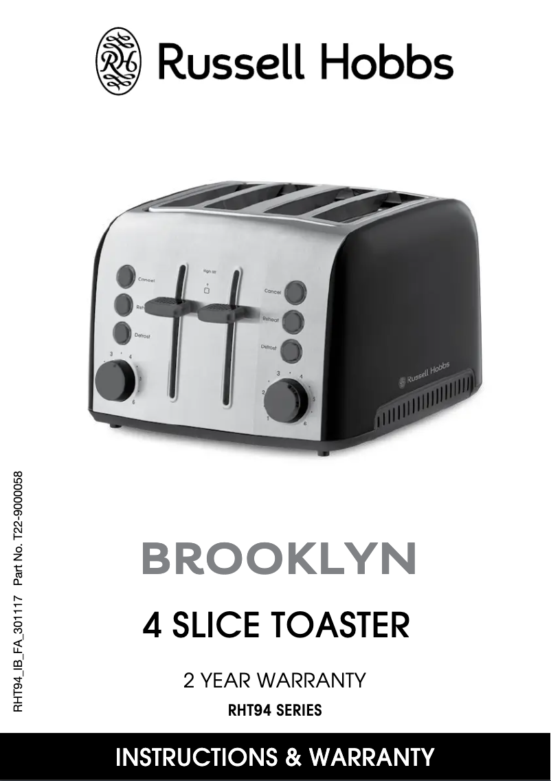Page n°1 - Manuel utilisateur Russell Hobbs Brooklyn RHT94