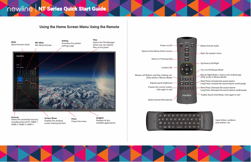 Page 1 de la notice Guide de démarrage rapide Newline EPR7A065NT-000