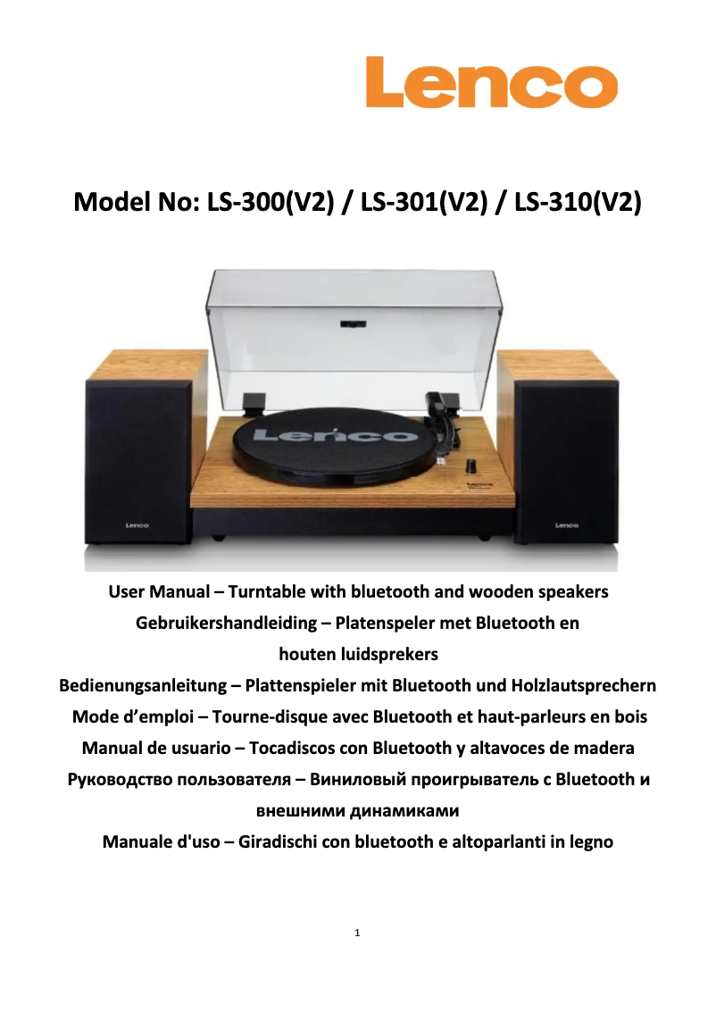 Page 1 de la notice Manuel utilisateur Lenco LS-310