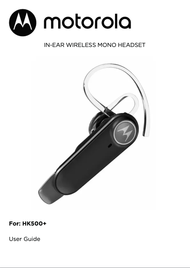 Page n°1 - Manuel utilisateur Motorola HK500