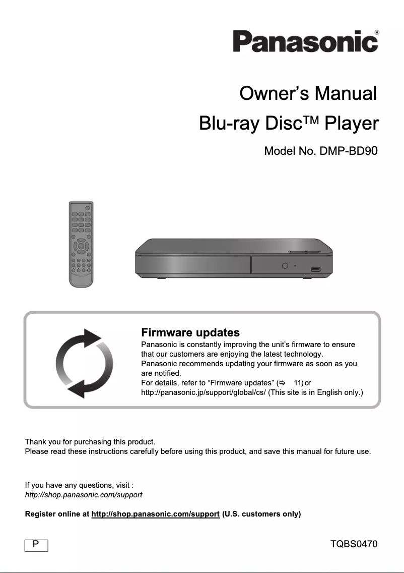 Image de la première page du manuel de l'appareil DMP-BD90