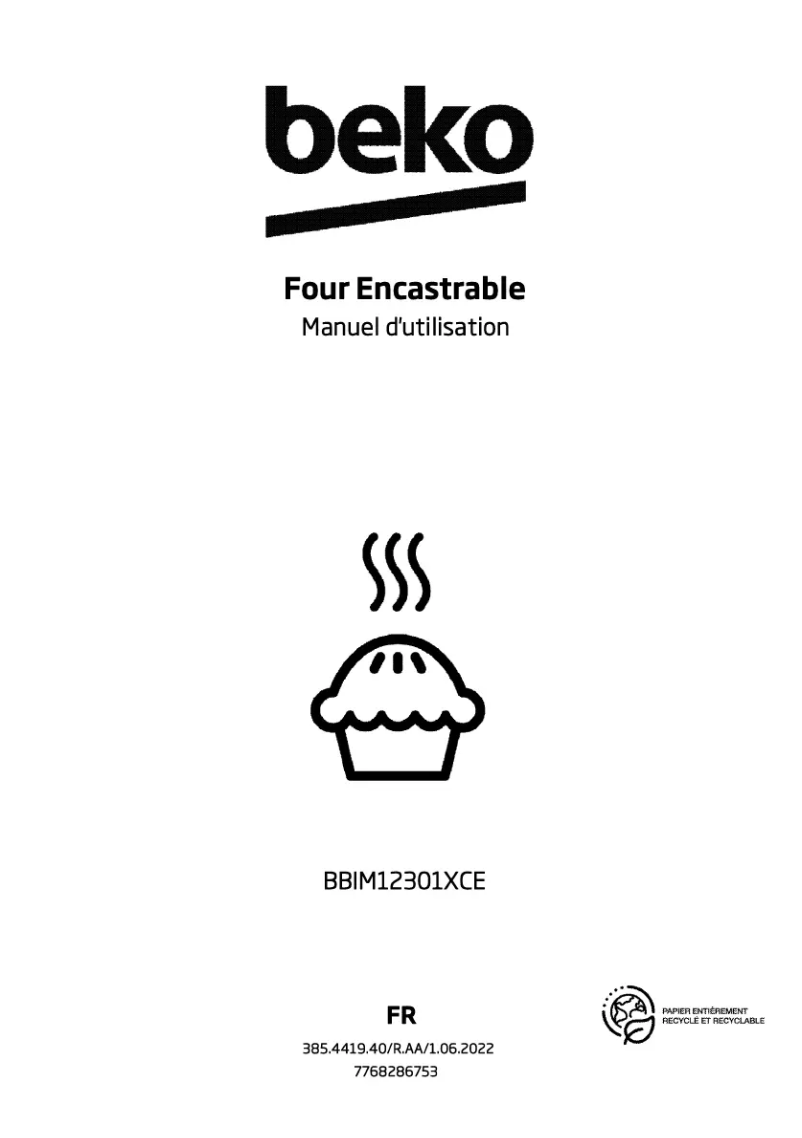Page 1 de la notice Manuel utilisateur Beko BBIM12301XCE