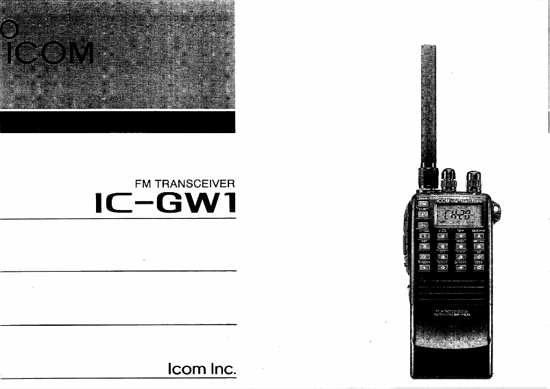 Page n°1 - Manuel utilisateur ICOM IC-GW1