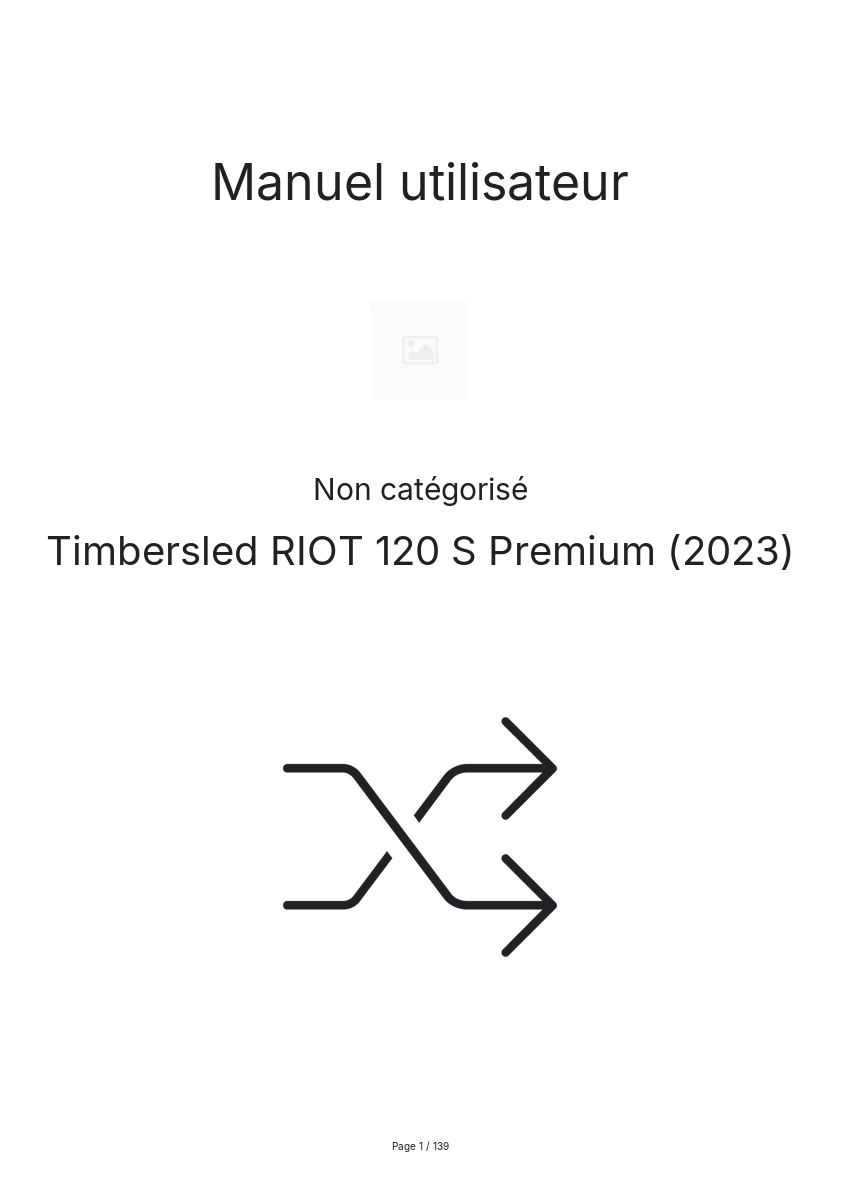 Page n°1 - Manuel utilisateur Timbersled RIOT 120 S Premium (2023)