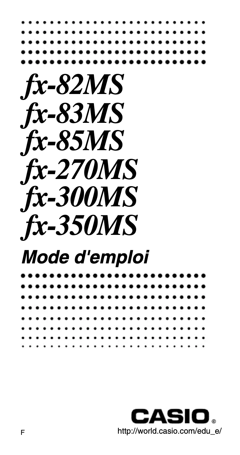 Image de la première page du manuel de l'appareil FX-270MS