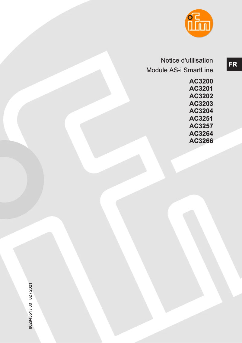 Page 1 de la notice Manuel utilisateur IFM AC3200