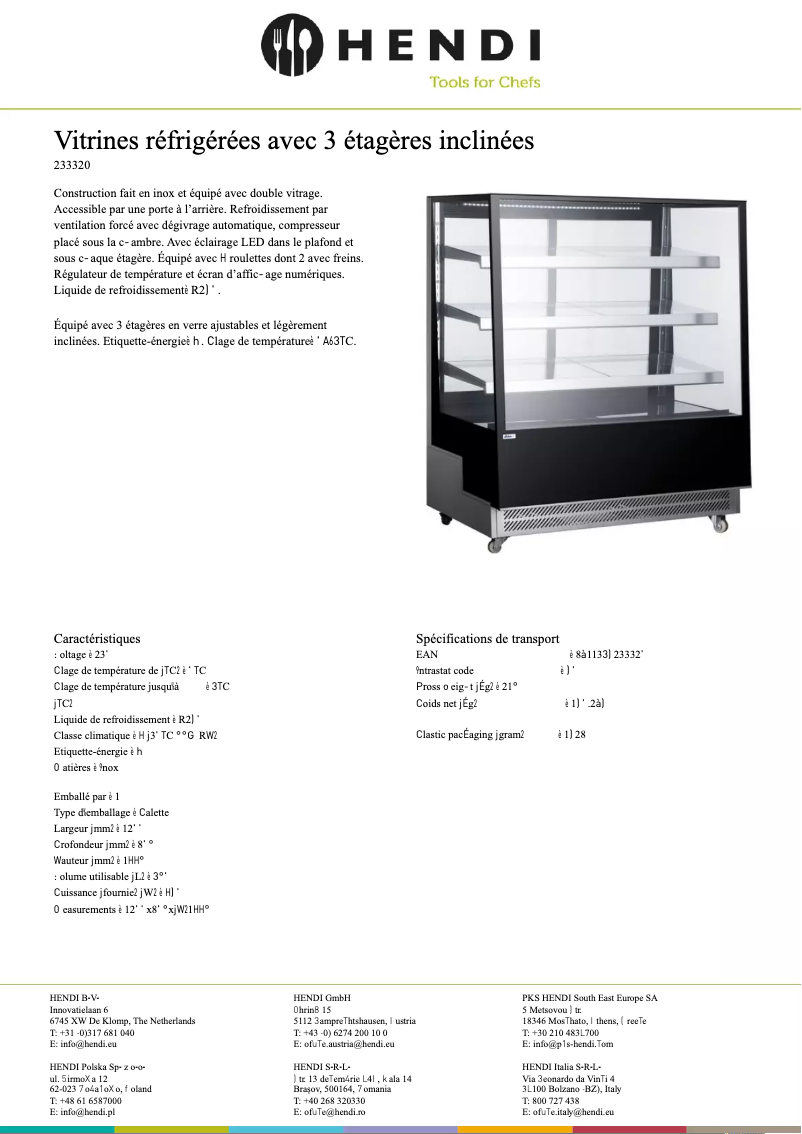Page 1 de la notice Fiche technique Arktic 233320