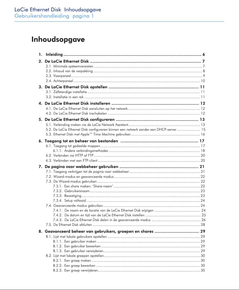 Página 1 del manual Manual de usuario LaCie Ethernet Disk