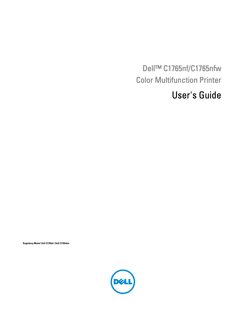 Page n°1 - Manuel utilisateur Dell C1765nfw