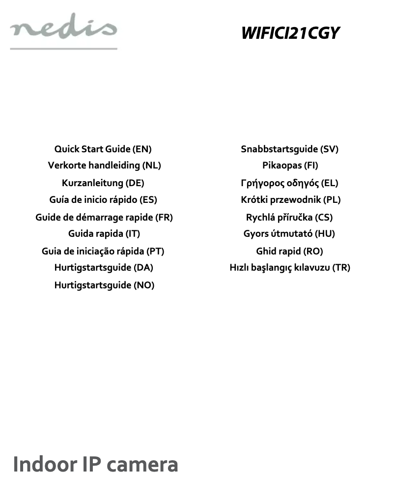Page n°1 - Manuel utilisateur Nedis WIFICI21CGY