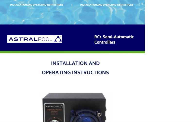 Página 1 del manual Manual de usuario AstralPool Rolachem RC1