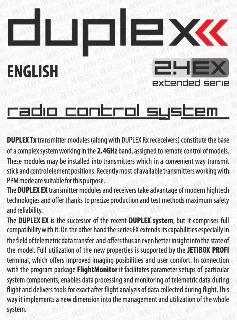 Image de la première page du manuel de l'appareil Duplex R14 EX