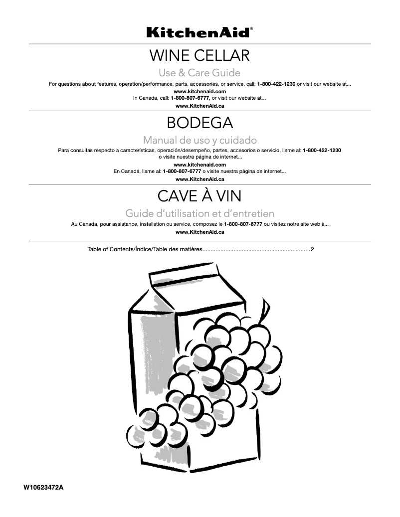 Página 1 del manual Manual de usuario KitchenAid Architect KUWR304CSS