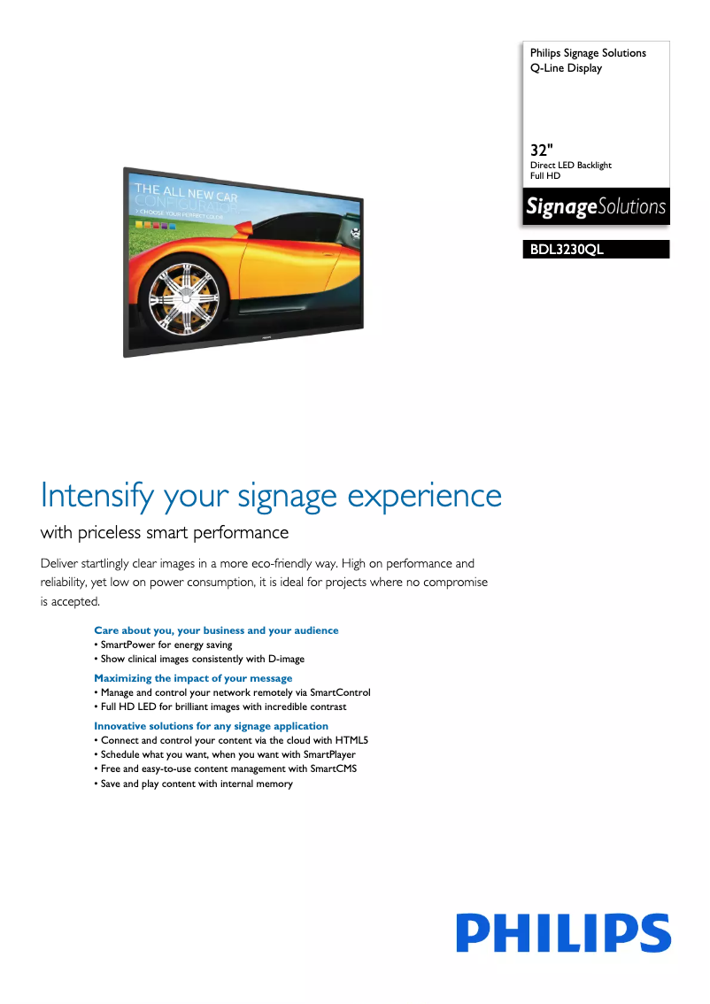 Image de la première page du manuel de l'appareil BDL3230QL