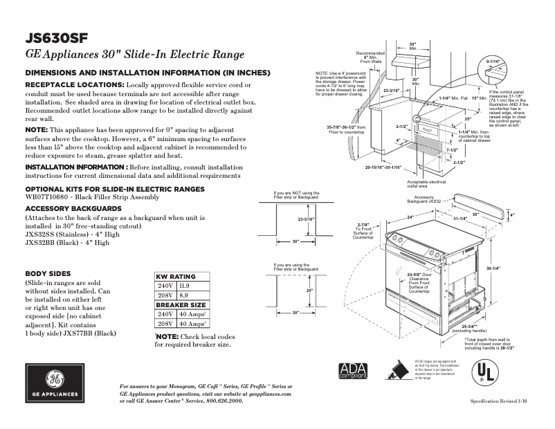 Image de la première page du manuel de l'appareil JS630SFSS