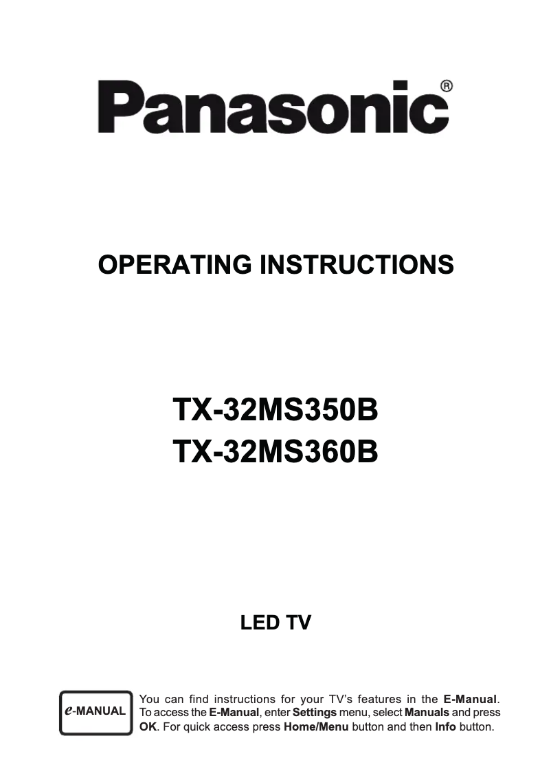Página 1 del manual Manual de usuario Panasonic TX-32MS360B