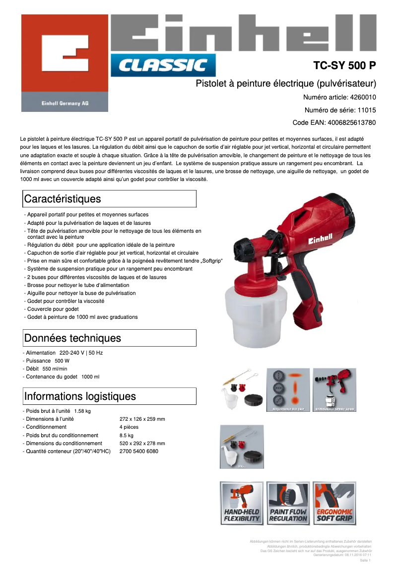 Image de la première page du manuel de l'appareil TC-SY 500 P