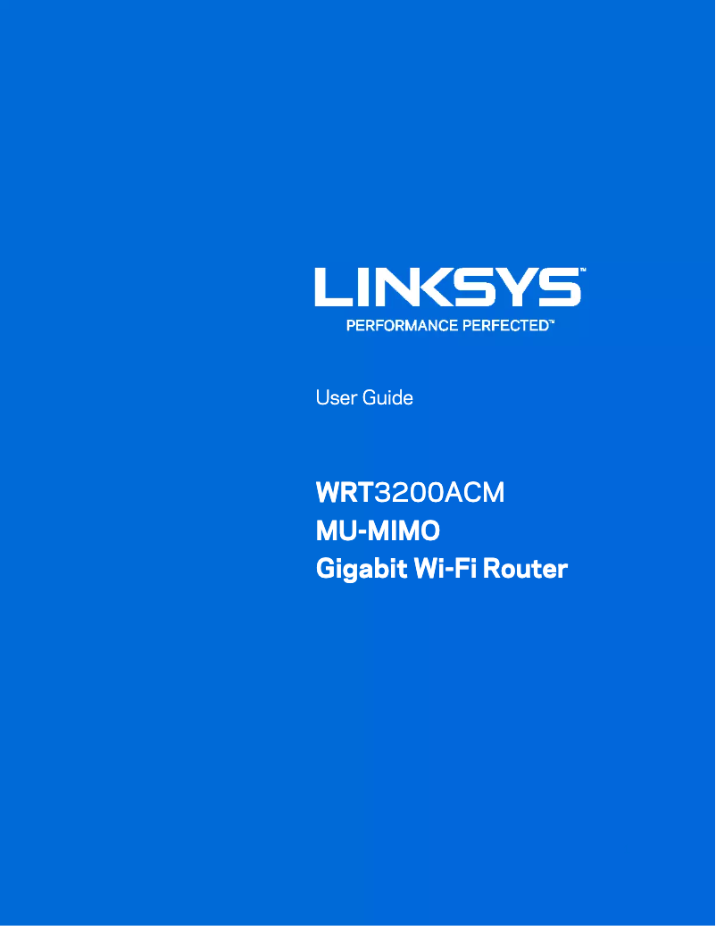 Page n°1 - Manuel utilisateur Linksys Mu-Mimo WRT3200ACM