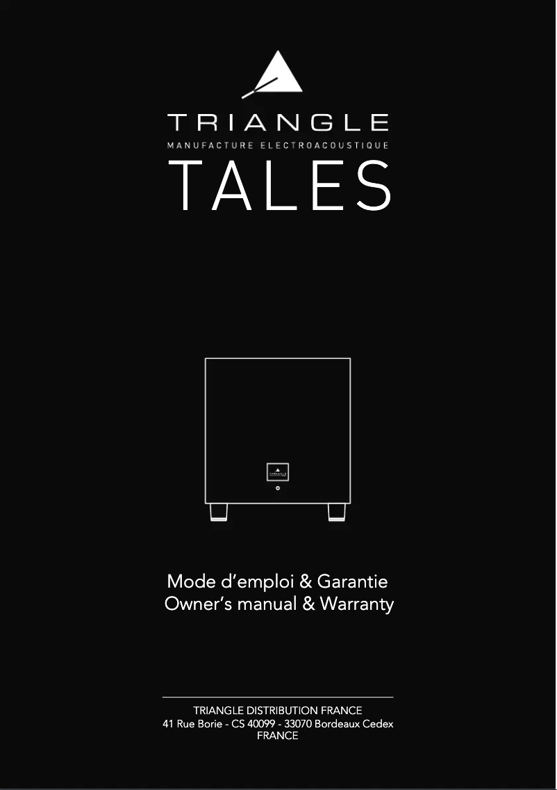 Page n°1 - Manuel utilisateur Triangle Tales 400