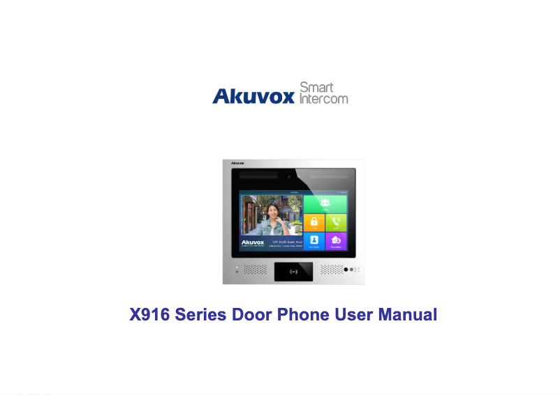 Page 1 de la notice Manuel utilisateur Akuvox X916S