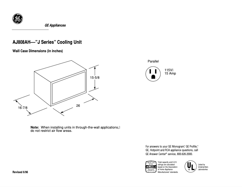 Image de la première page du manuel de l'appareil AJ808AH