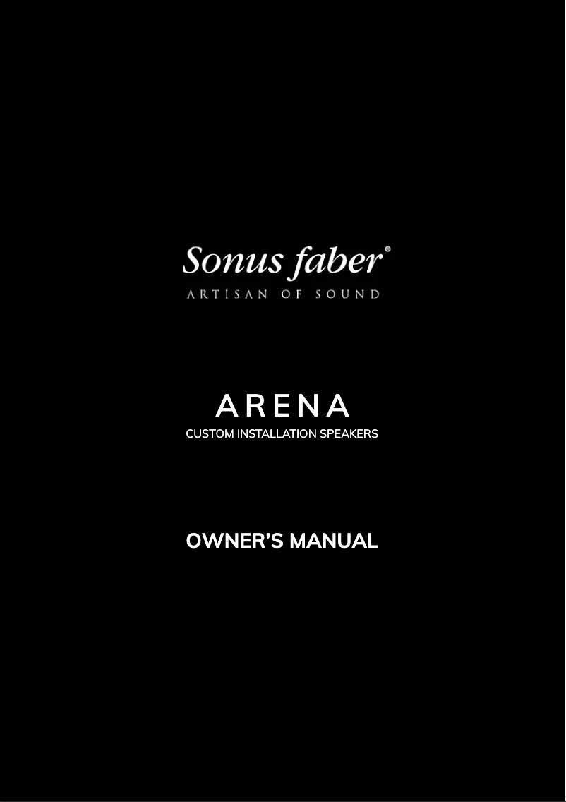 Page n°1 - Manuel utilisateur Sonus Faber Arena S15