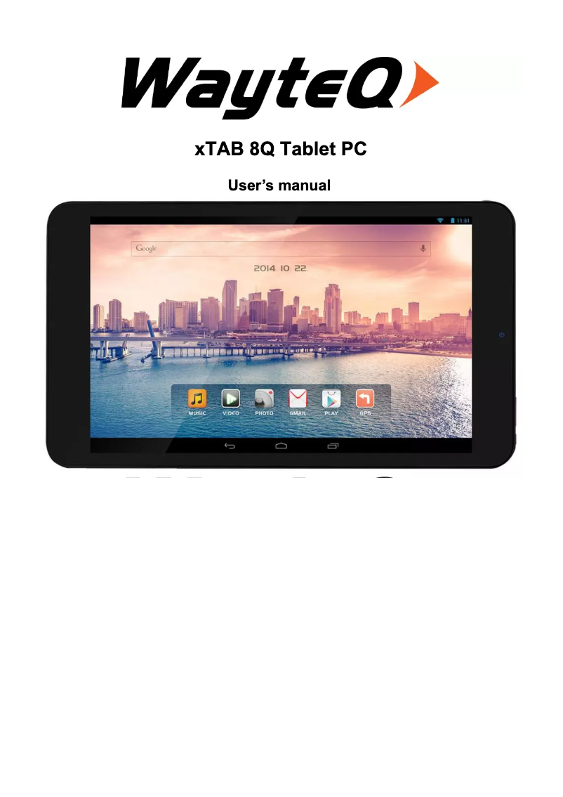 Image de la première page du manuel de l'appareil XTAB 8Q